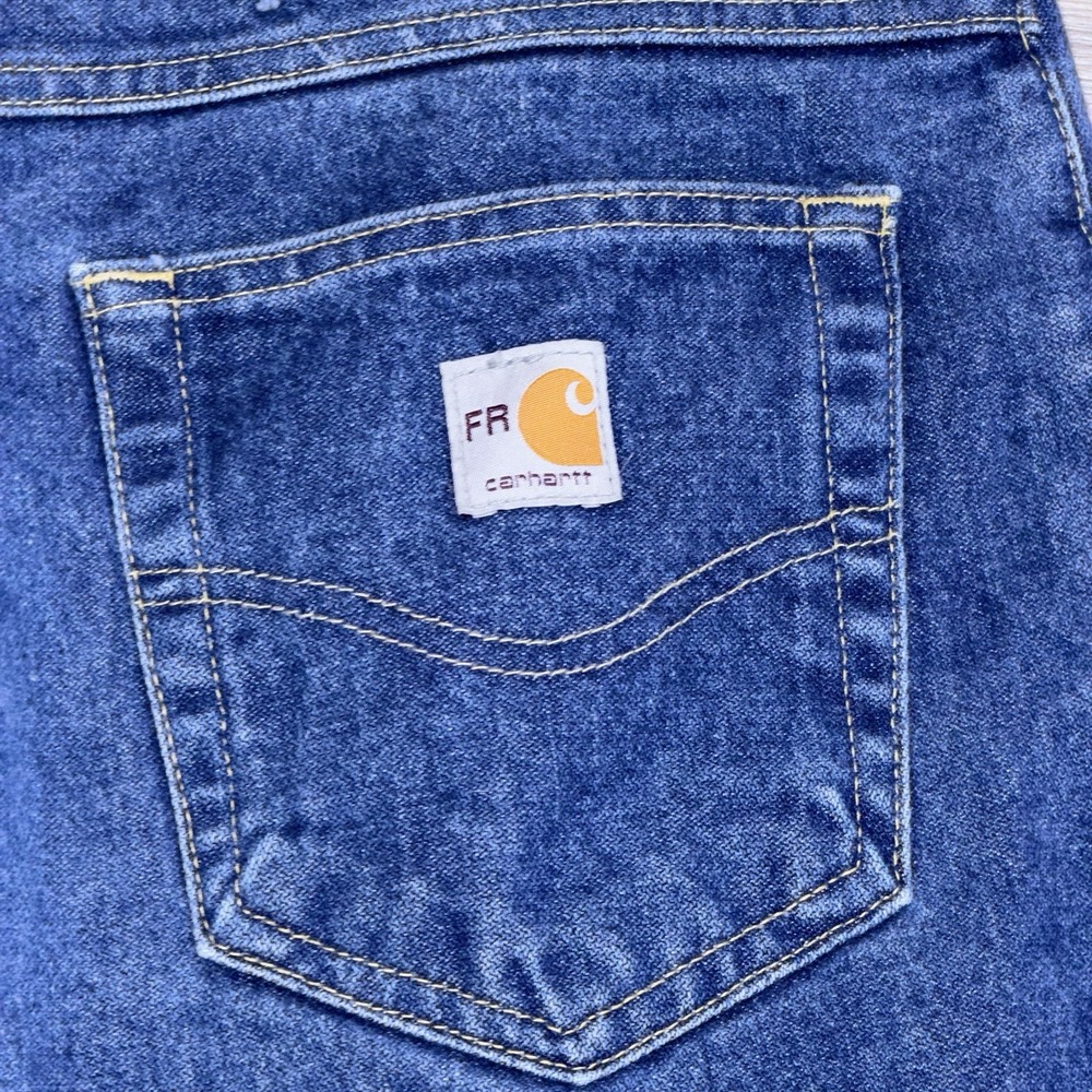 VTG Carhartt Flame-Resistant (FR) Relaxed Fit Denim Jeans Mens W34 x L32 - Picture 14 of 16